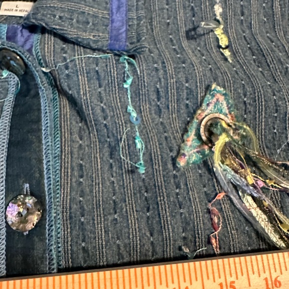 Vtg Artsy Yak Magik Large Jacket Boho Shacket   Embroidered Yarn Women’s silk - Picture 14 of 16